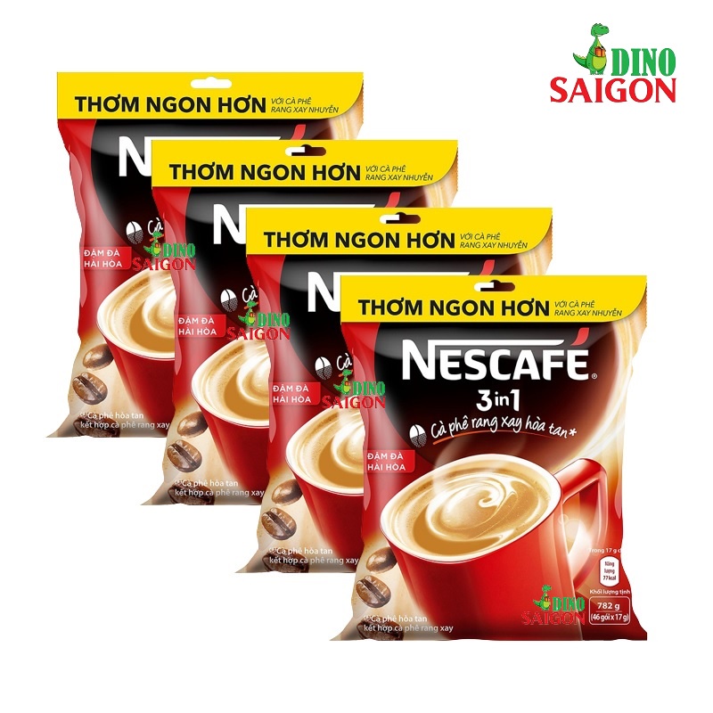 Combo 4 Bịch Cà Phê Hòa Tan Nescafé 3in1 Đậm Đà Hài Hòa (Bịch 46 Gói x 17g)