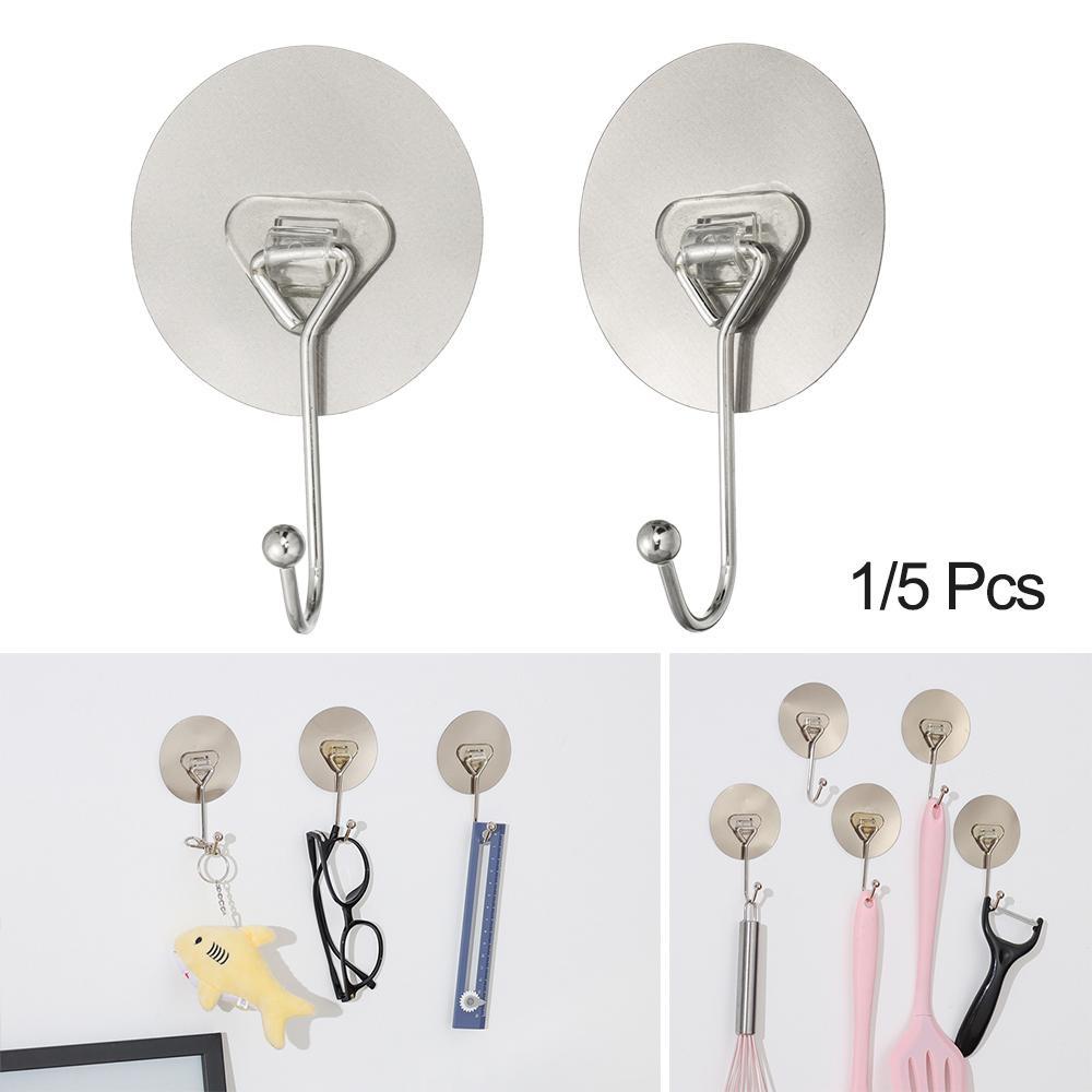Bộ 1 / 5 Móc Treo Đồ Dán Tường Kích Thước Lớn Tiện Dụng Cho Nhà Tắm