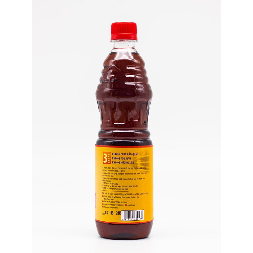 Nước mắm cá cơm Lê Gia chai 650ml - kho nấu đậm đà | BigBuy360 - bigbuy360.vn