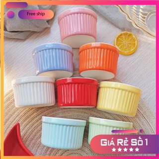 Ramenkin Chén Caramen Khuôn Bánh Flan Rau Câu Hũ Caramen Khay Nướng Bánh Hũ Sứ Cốc Làm Caramen Sữa Chua V22