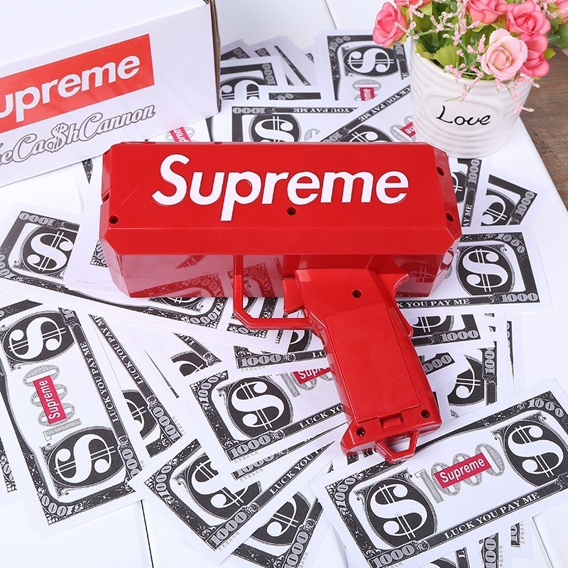 Súng Bắn Tiền Supreme Full Box Tặng Kèm 100 Tờ Tiền Dolar Supreme sale