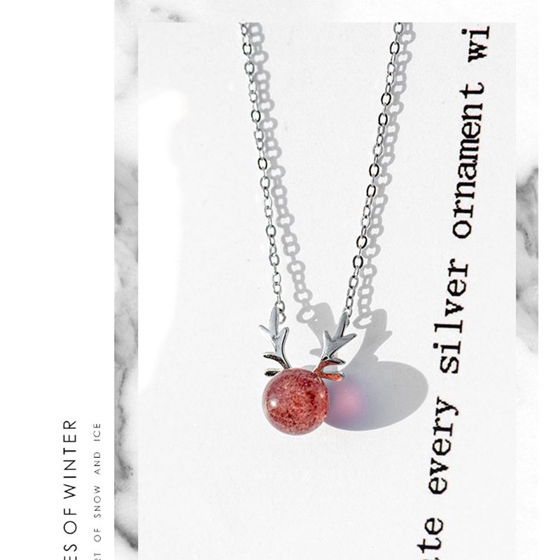 Chuỗi Hồng Ngọc Hươu Bạc Vòng Cổ Chain Ruby Deer Silver Necklace Accessories