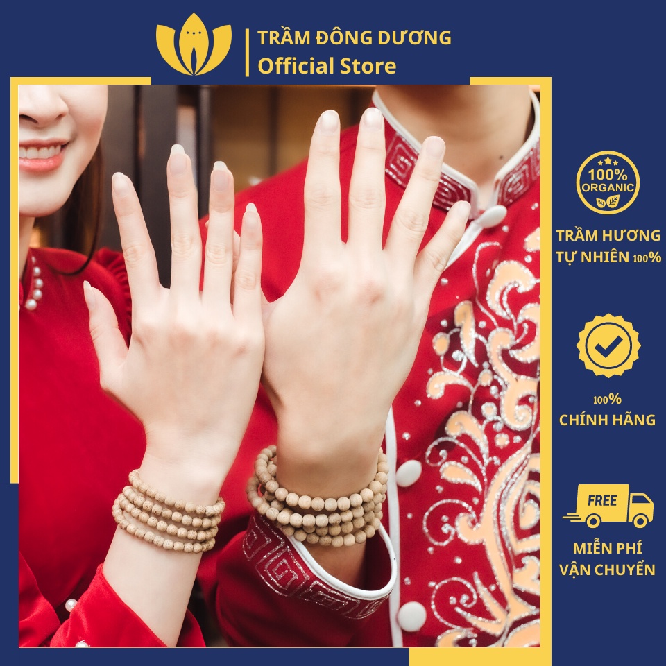 Vòng tay phong thủy Trầm hương 108 hạt - Trầm Đông Dương - Trầm Kiến Việt Nam Tự Nhiên 100%