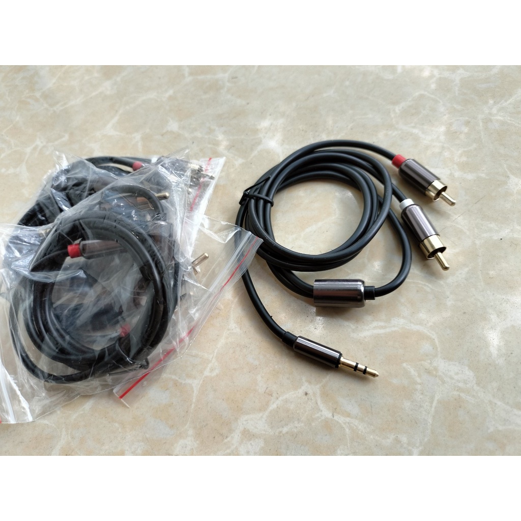 Dây 3.5 ra 2 đầu hoa sen, Dây kết nối âm thanh từ tivi, Điện thoại, laptop xuống Amply, Mixer