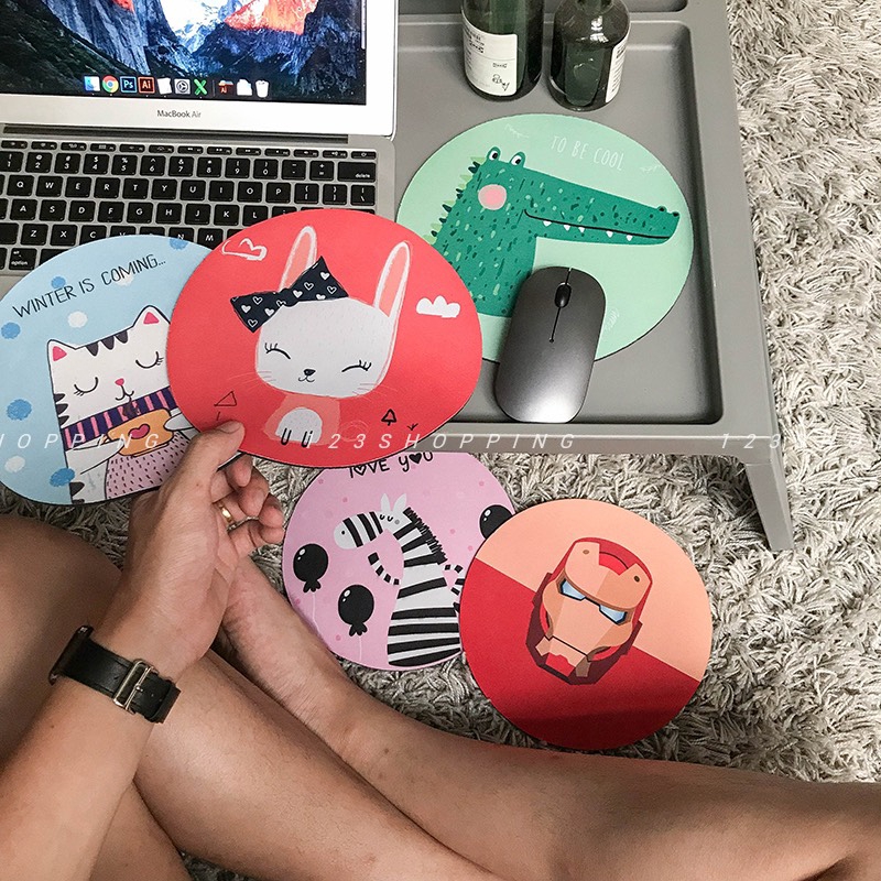 Lót chuột, bàn di chuột hình tròn 20x20 cm chống trượt, chống thấm nước