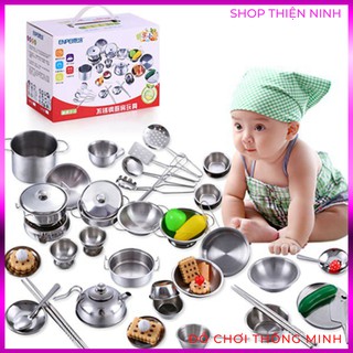 Bộ đồ chơi nấu ăn bằng inox 40 món cho bé yêu