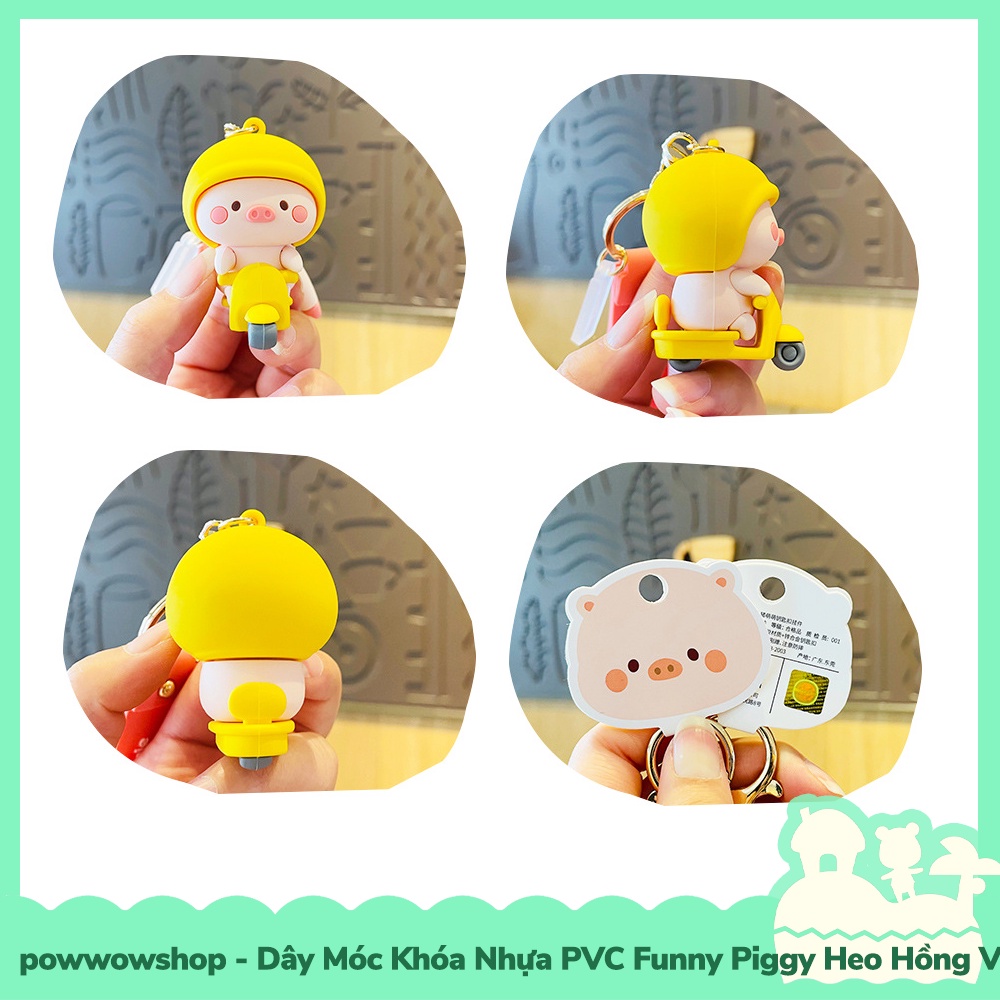 [Sẵn VN - Hỏa Tốc] Dây Móc Khóa Nhựa PVC Mẫu Nhân Vật Hoạt Hình Heo Piggie Ngộ Nghĩnh