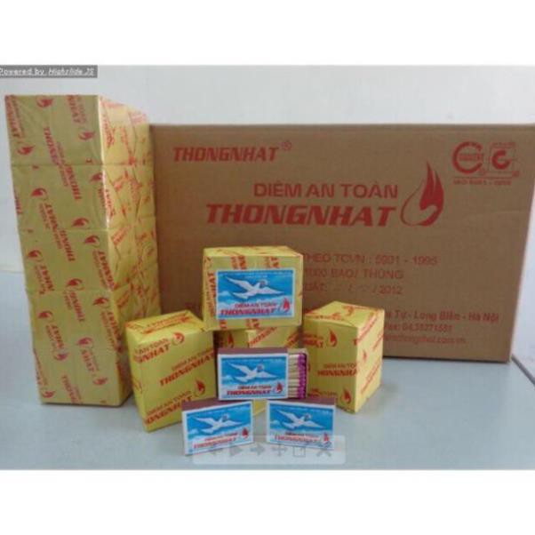 Nguyên thùng 1000 hộp diêm THỐNG NHẤT chất lượng cao (1 thùng 10 lốc/1 lốc 100 hộp nhỏ)