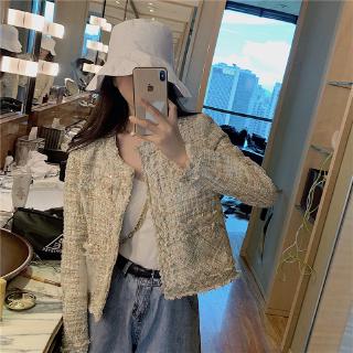 Áo Khoác Cardigan Vải Tweed Phối Túi Lớn Thời Trang Cho Nữ