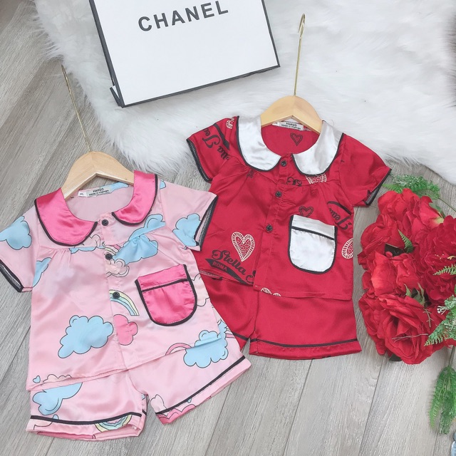 Bộ pijama lụa mềm mát cho bé gái - BPLN4