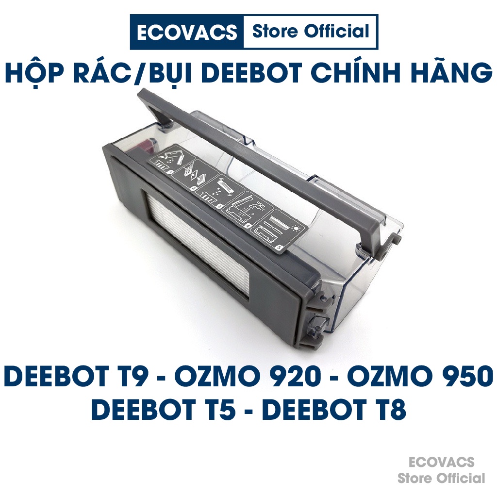 Hộp rác robot hút bụi Ecovacs Deebot T5 Hero / T8/ Aivi /T9/ DX33 / DX55 / DX65 / Ozmo 950 / Ozmo 920