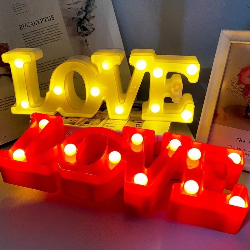 Đèn LED chữ LOVE nối liền 4 màu dùng cho trang trí phòng trẻ em / tiệc cưới / ngày Valentine