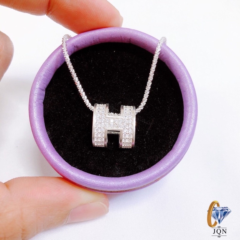 Dây chuyền bạc 925 mặt chữ H/ Trang sức bạc JQN cam kết bạc chuẩn sáng đẹp