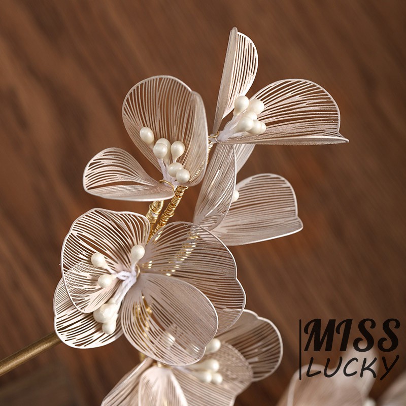 Cài tóc trang trí hoa voan thời trang nữ tính