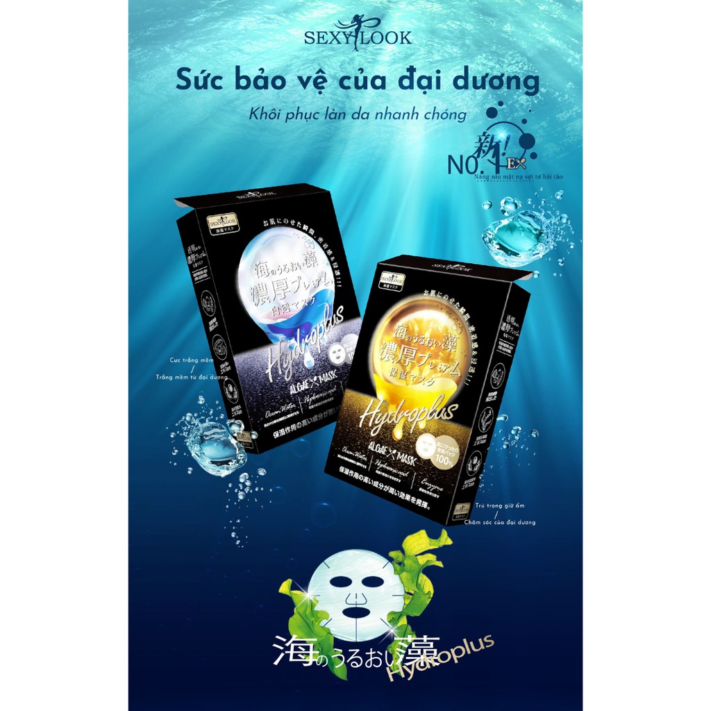 Hộp Mặt Nạ Rong Biển Cấp Ẩm Chuyên Sâu SEXYLOOK Algae Hydroplus Moisturizing Mask 4 Miếng