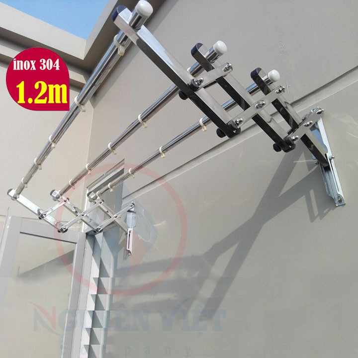 {INOX 304} GIÀN PHƠI THÔNG MINH GẮN TƯỜNG THANHY PHƠI phi 32, dày 7 zem, dài 1.2m