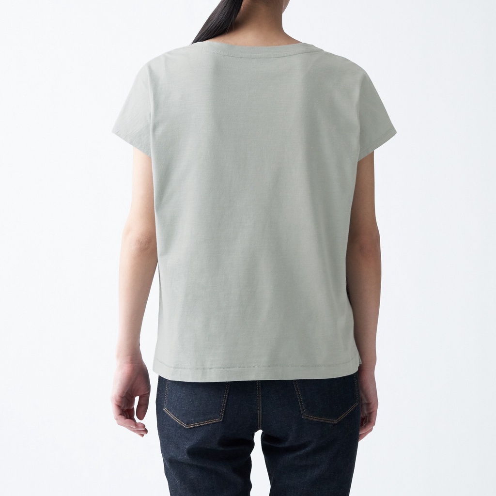 Muji Áo Thun Slub Jersey Tay Liền