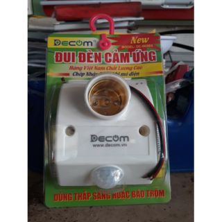 ĐUI ĐÈN CẢM ỨNG DÙNG THẮP SÁNG HOẶC BÁO TRỘM ĐIỀU CHỈNH THỜI GIAN DECOM PHÚ GIA - DC-069BS (CHẤT LƯỢNG CAO)