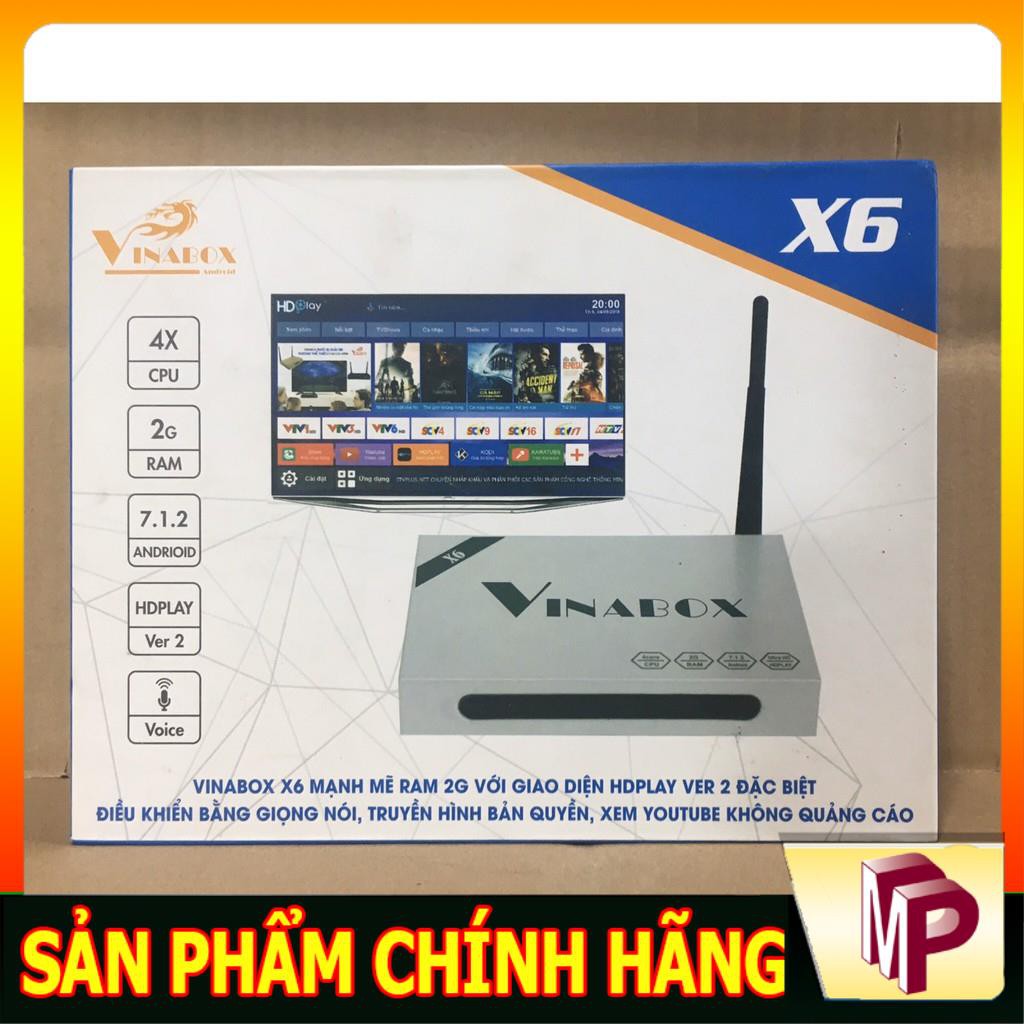 Androi Box VINABOX X6 - CHIP 4 lõi, RAM 2GB Rom 8Gb tặng bàn phím Life chuẩn châu âu