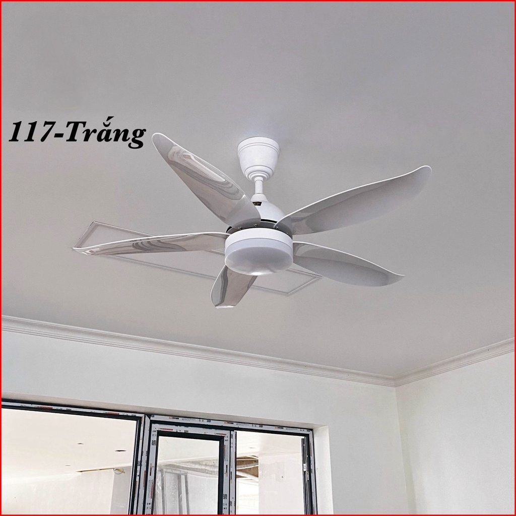 Quạt Trần Đèn 117T Động Cơ DC Chạy Êm Và Tiết Kiệm Điện,Có Kèm Móc Cao Su Treo Tiện Dụng,Bảo Hành 2 Năm