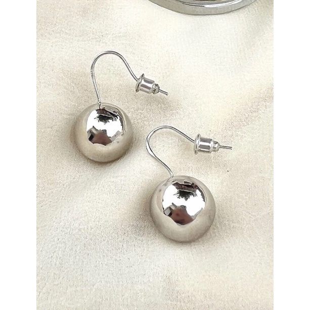 Bông tai tròn dáng dài hình cầu BBstore