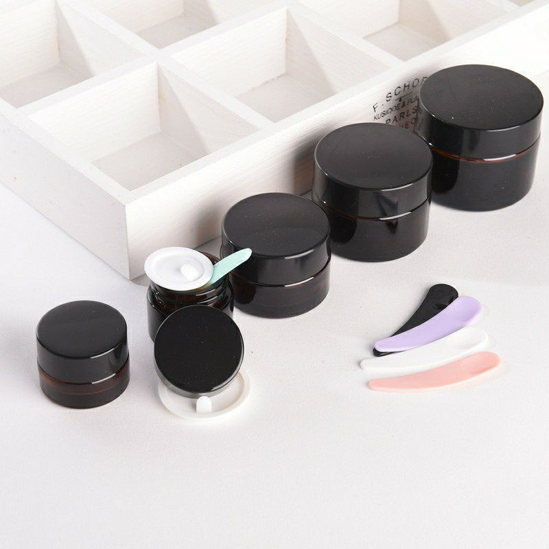 Hũ Chiết Mỹ Phẩm ❤ GIÁ RẺ NHẤT ❤ [5g-100g] Hủ Thủy Tinh Nâu đựng kem face, phụ kiện du lịch