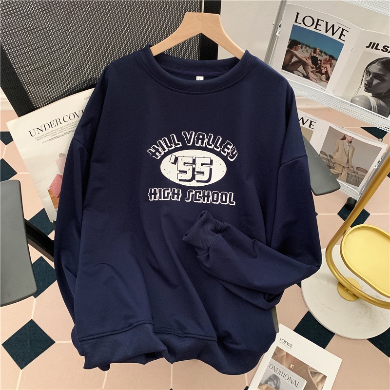 SUXI Áo Sweater Thể Thao Tay Dài Cổ Tròn In Họa Tiết Vintage Thời Trang Mùa Thu Cho Nữ