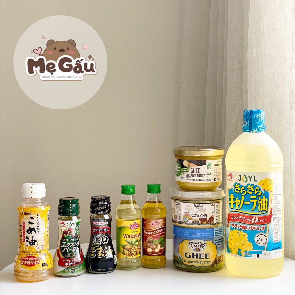 Tổng hợp các loại bơ,dầu ăn cho bé - từ 6m+