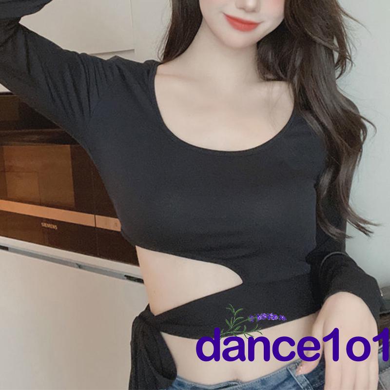 ♣PE❥Women Solid Color Skinny Long Sleeve Tops