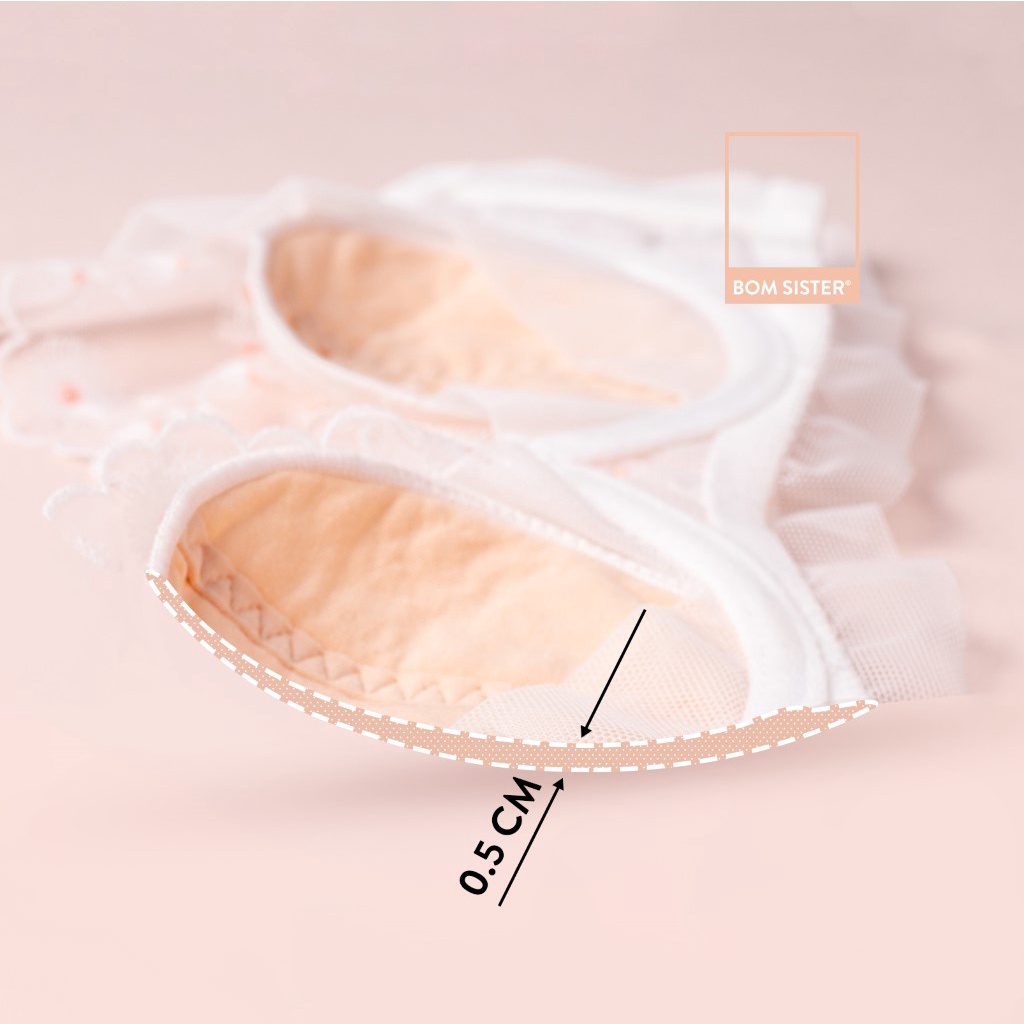 [Mã FARSBRBOM1 giảm 10% đơn 99K] Áo lót không mút ren hoa có gọng nâng ngực tự nhiên BOM SISTER A4043 | BigBuy360 - bigbuy360.vn