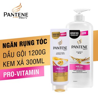 [Mã PG2112B giảm 8% đơn 199K] Combo Dầu Gội Pantene Ngăn Rụng Tóc chai 1200ml & Dầu Xả Ngăn Rụng Tóc tuýp 300ml