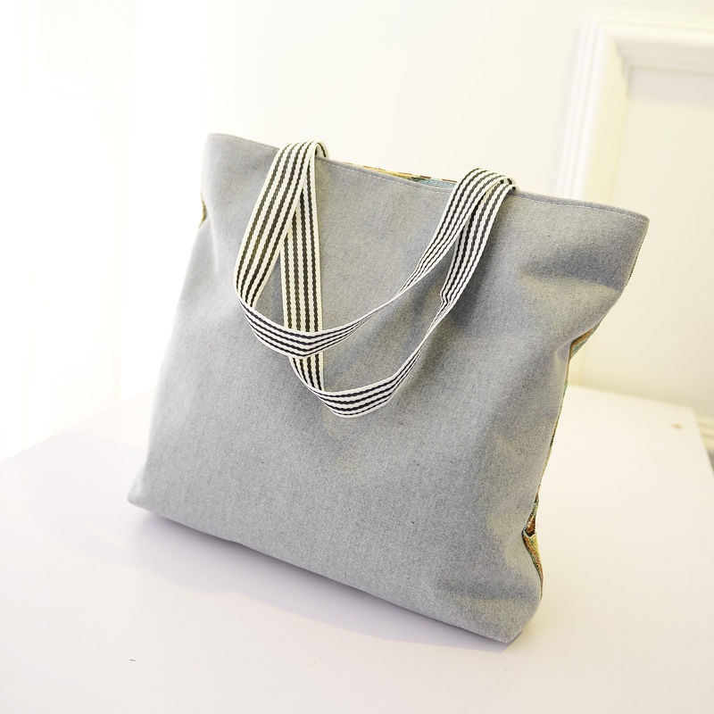 Túi Đeo Vai / Xách Tay Một Bên Vai Bằng Vải Bạt In Họa Tiết Hoạt Hình Thân Thiện Môi Trường Cho Nữ