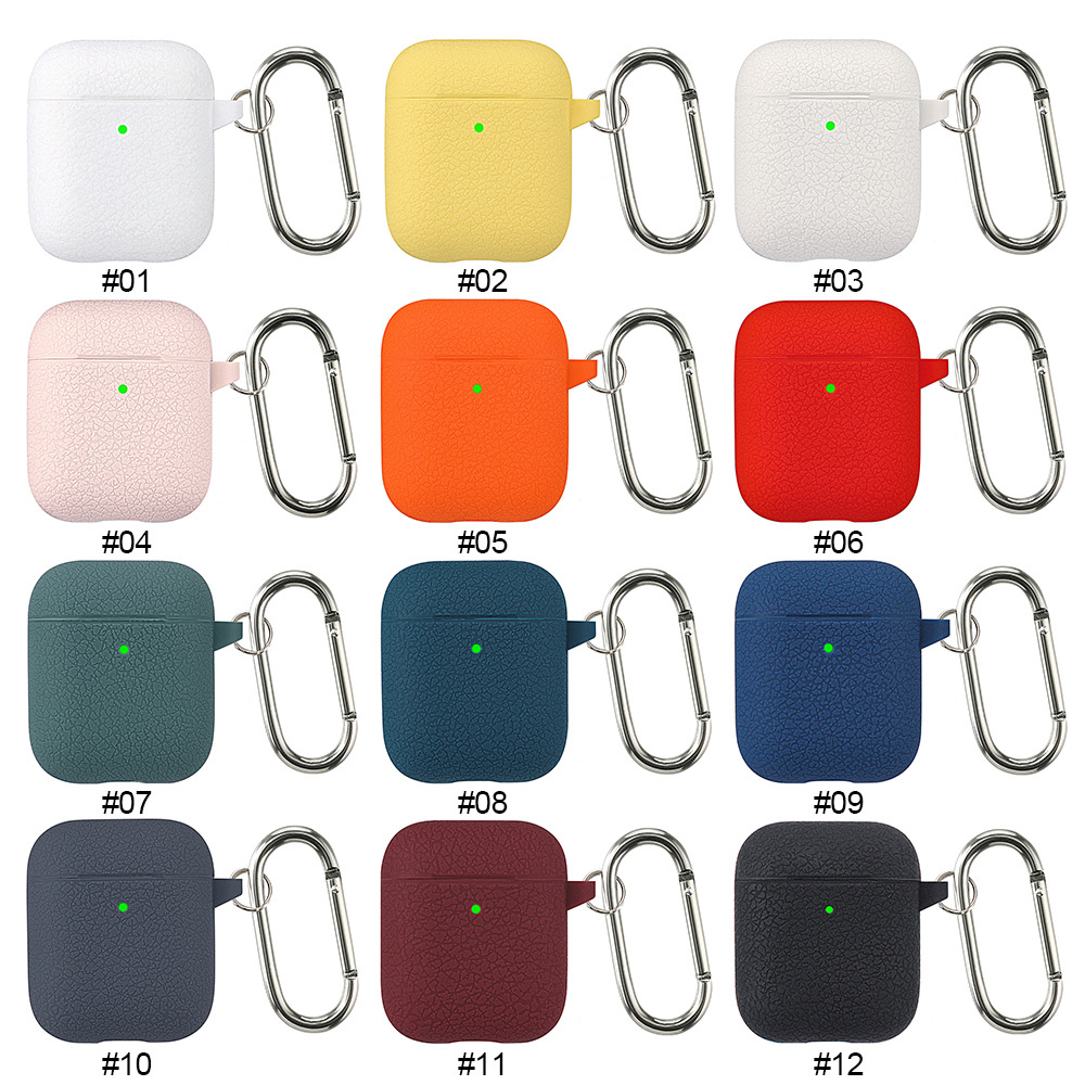 Vỏ Bảo Vệ Hộp Sạc tai nghe không dây Airpods 1 / 2 / Pro / I12 / 1 2 / 3 Bằng Silicon Họa Tiết Vỏ Quả Vải Kèm Móc Khóa