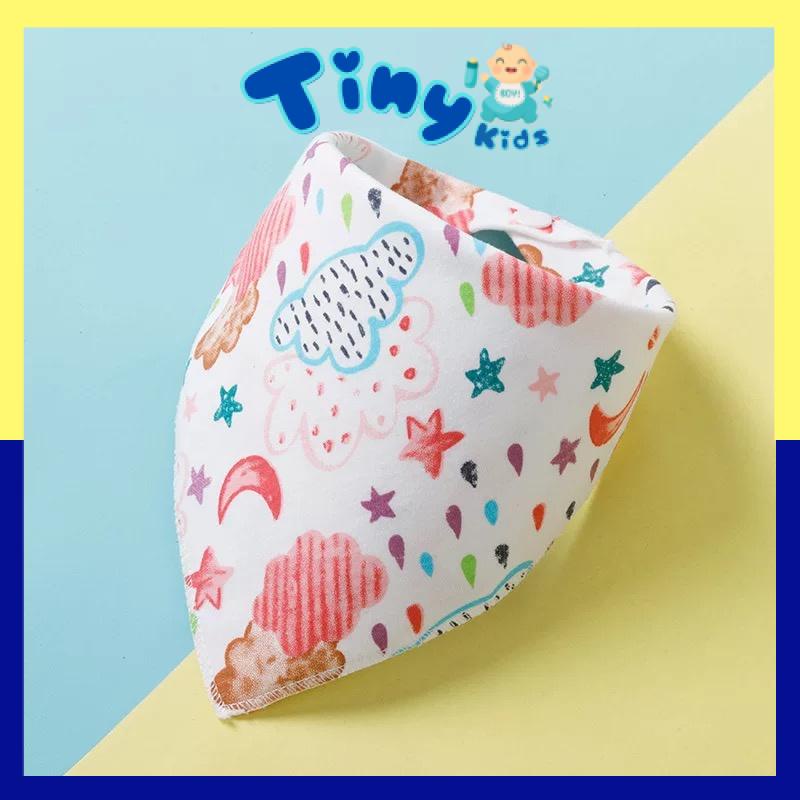 Khăn yếm tam giác Cotton 2 lớp có cúc bấm cho bé hàng cao cấp - Tiny Kids