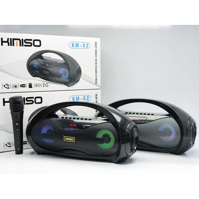 Loa karaoke KIMISO KM-S2 có jack cắm micro 6.5mm tích hợp chế độ EQ (đen) Tặng micro