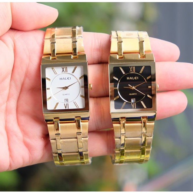 Đồng Hồ Nam HALEI H2 Khung Thép Mạ Vàng Cao Cấp Mặt Vuông Lịch Lãm  Sang Trọng Chống Nước Chống Xước Hiệu Quả | BigBuy360 - bigbuy360.vn