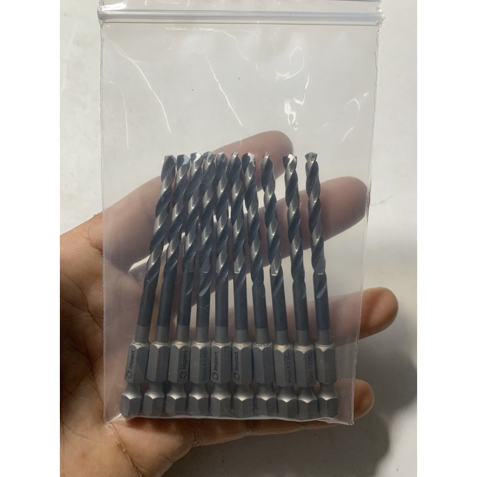 ( Sỉ mũi khoan Bosch ) Túi 10 mũi khoan inox , sắt thép bosch 4,2ly chính hãng chuôi lục giác