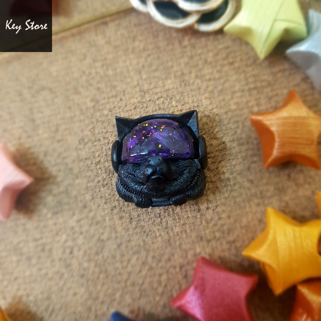 Nút bàn phím cơ artisan keycap sirius màu đen