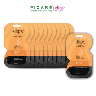 [Hộp 10 gói] Kem ủ tóc giúp phục hồi tóc hư tổn Ellips Vitamin Hair Mask Pro Keratin Complex 18g