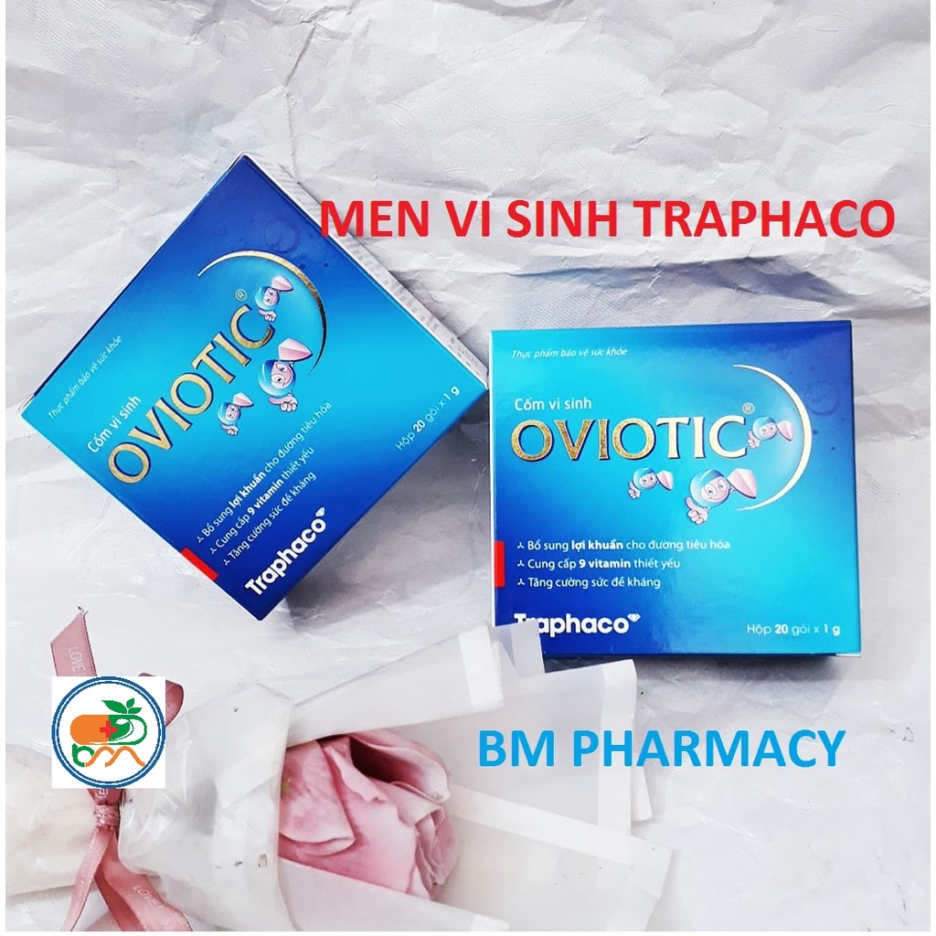 Cốm vi sinh OVIOTIC (Hộp 20 gói) TRAPHACO, bổ sung lợi khuẩn giúp giảm rối loạn tiêu hóa; hỗ trợ tăng cường sức đề kháng