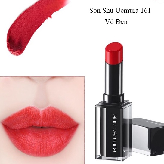 🔥 Son SHU UEMURA Màu 161 Vỏ Đen Màu Đỏ Ánh Cam 🔥