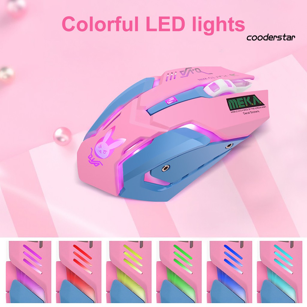 COOD-O Wireless Rechargeable Dual Colors LED Backlight Mute Mouse Computer Accessory