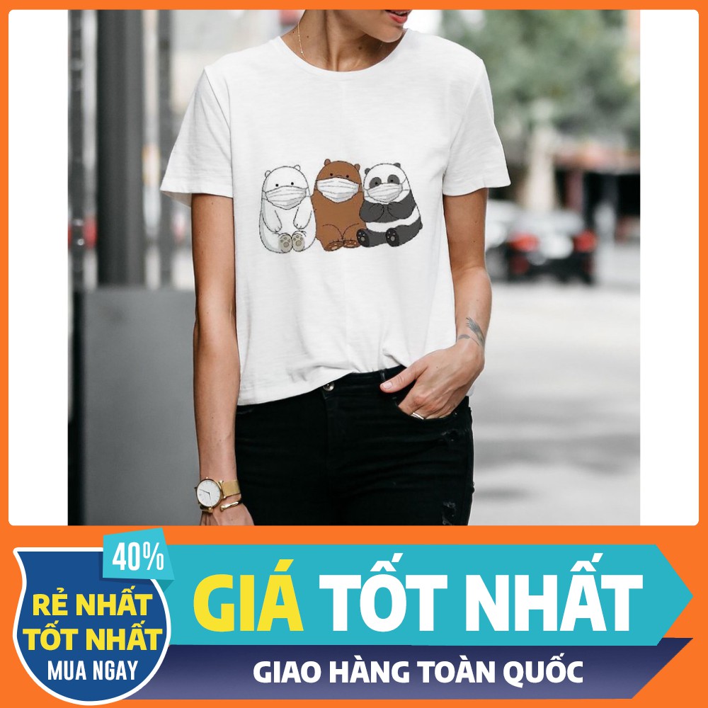 Áo thun ngắn tay không cổ hàng chính hãng hình gấu con siêu cute đáng yêu ( hình ảnh chất lượng)