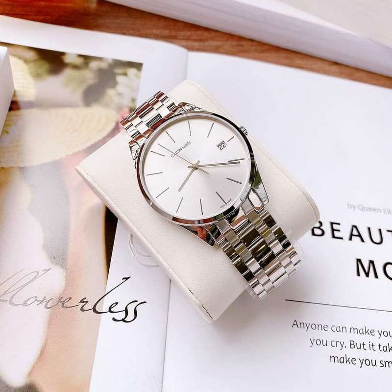 Đồng hồ Nam Calvin Klein K4N21146 dây kim loại mặt trắng size 40mm