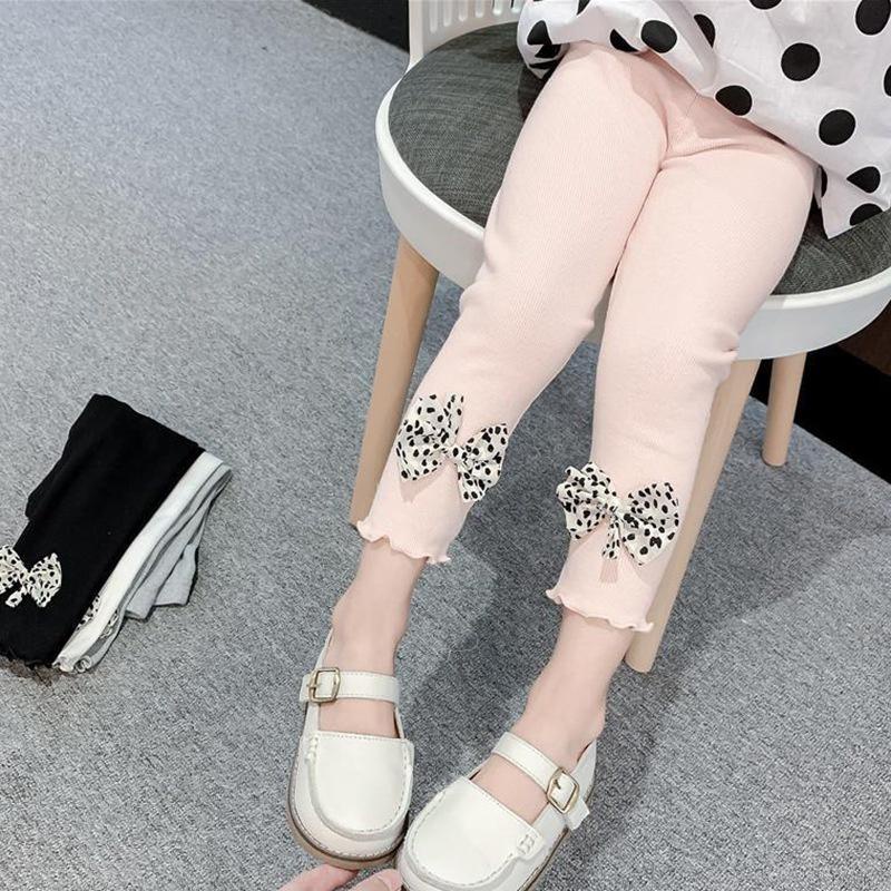 Quần Legging Mỏng Đính Nơ Dáng Ôm Thời Trang Hàn Quốc Cho Bé Gái