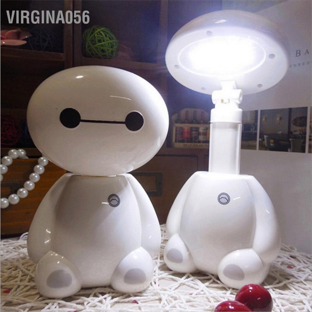 Virgina056 Đèn bàn có thể sạc lại LED gập Hình thức dễ thương hoạt hình cho phòng ngủ ký túc xá sinh viên