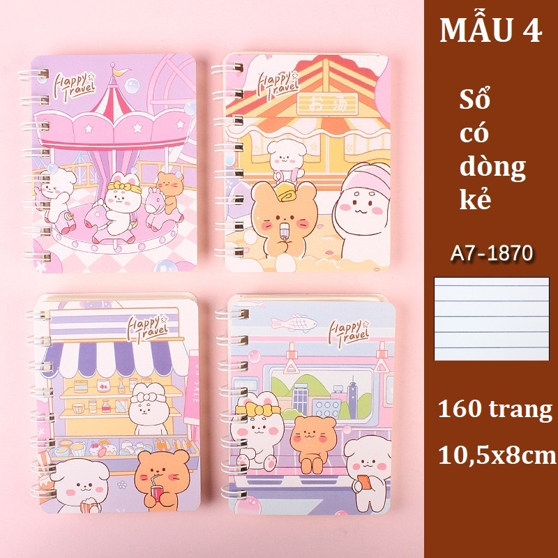 Sổ A7 Thú Cưng Có Dòng Kẻ