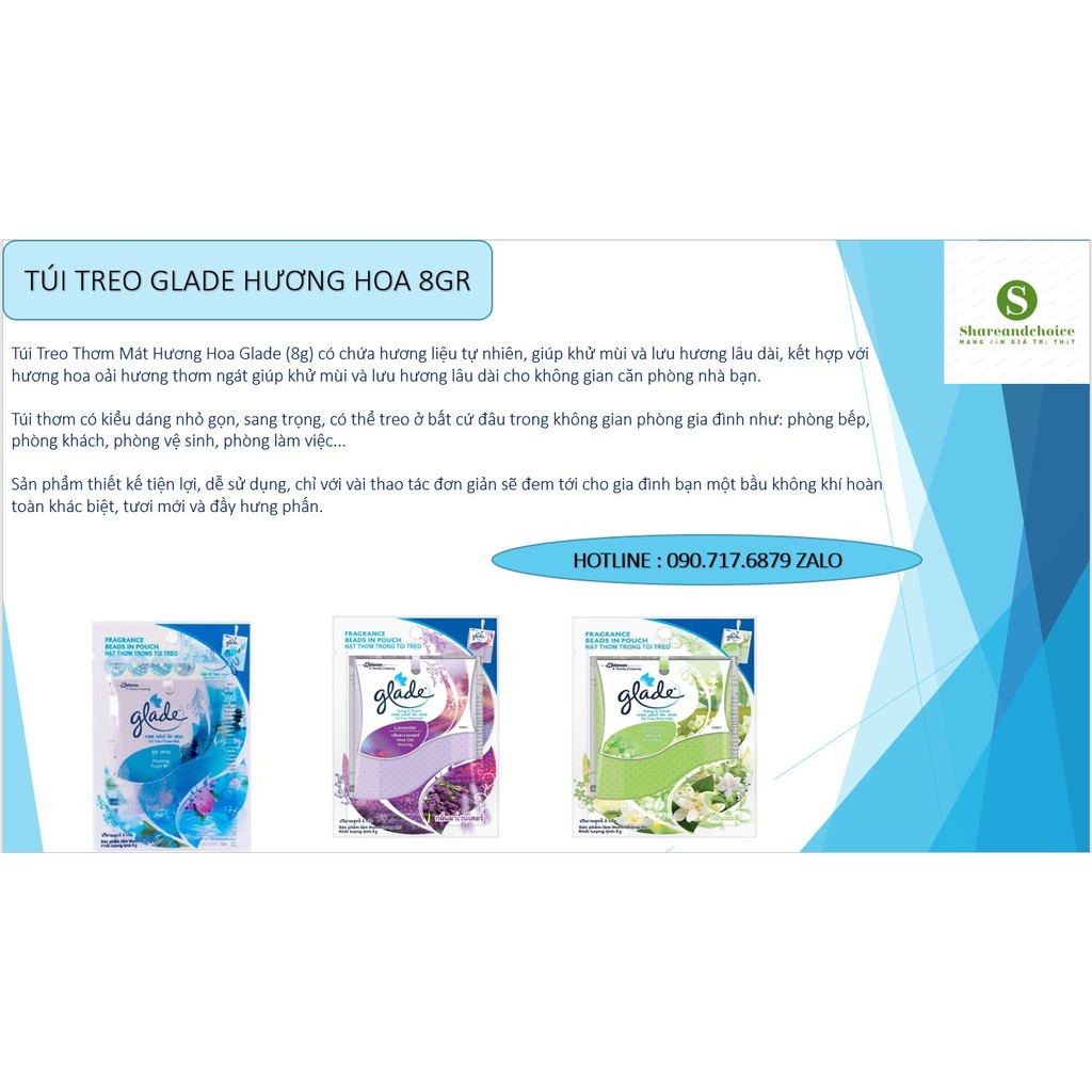 [ Combo 10 ] Túi treo Thom Phong Glade 8gr