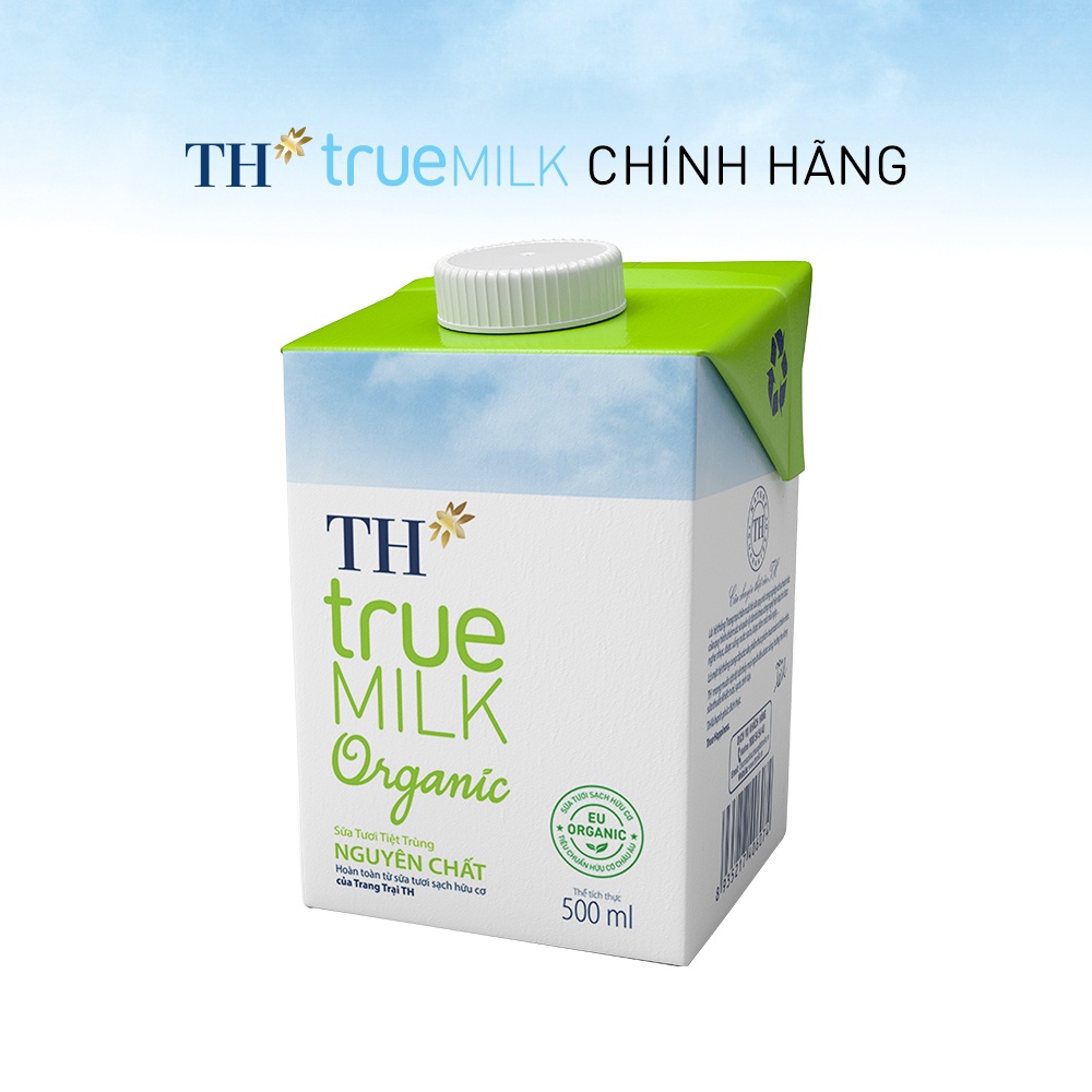 Thùng 12 hộp sữa tươi hữu cơ TH True Milk Organic 500ml (500ml x 12)