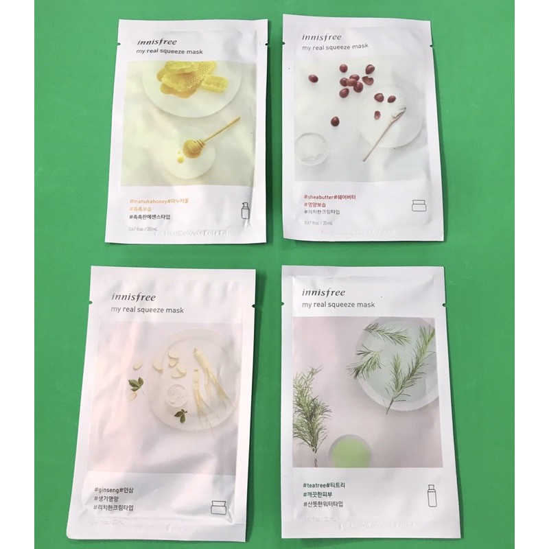 [Mã KIMJI39688 giảm 10% đơn 100k] Mặt Nạ Giấy Innisfree My Real Squeeze Mask 18 Vị - Chiết Xuất Dưỡng Da Mask Innisfree